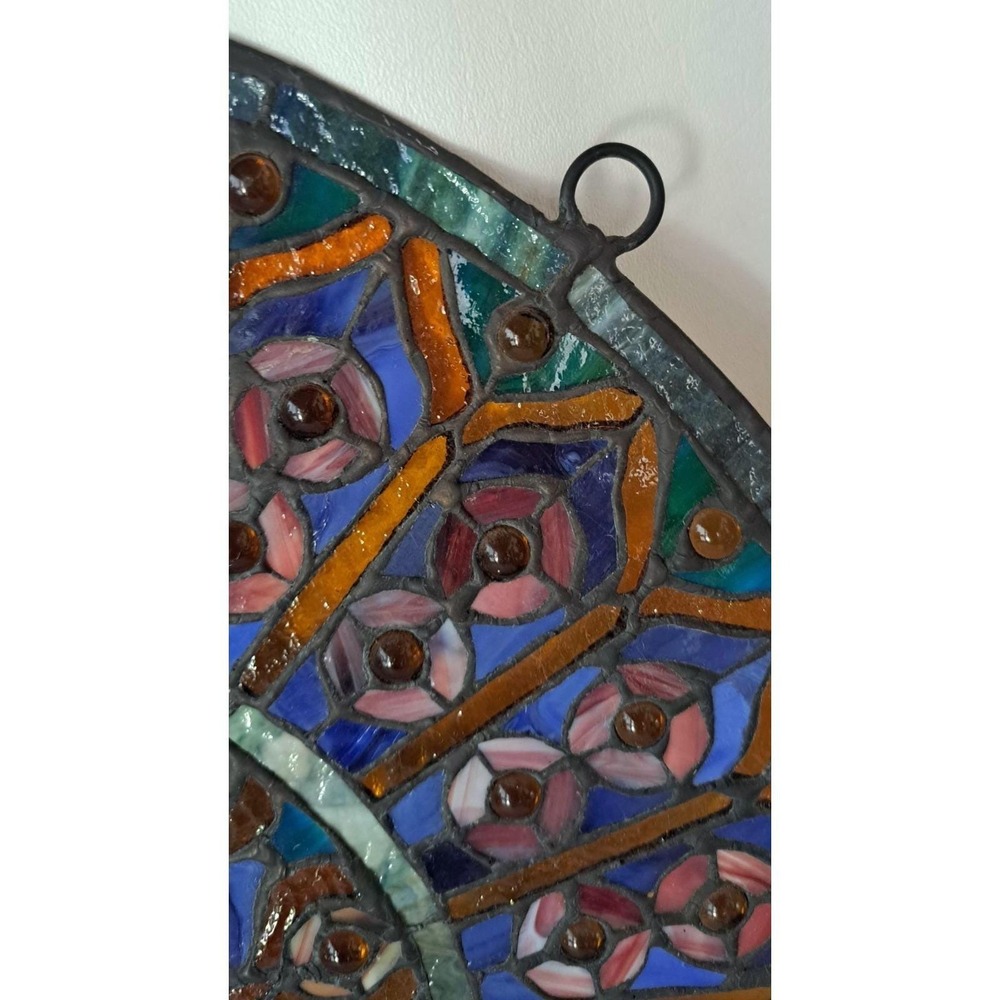20" Tiffany Style Stained Glass Hanging Sun Catcher - Picture 4 of 12